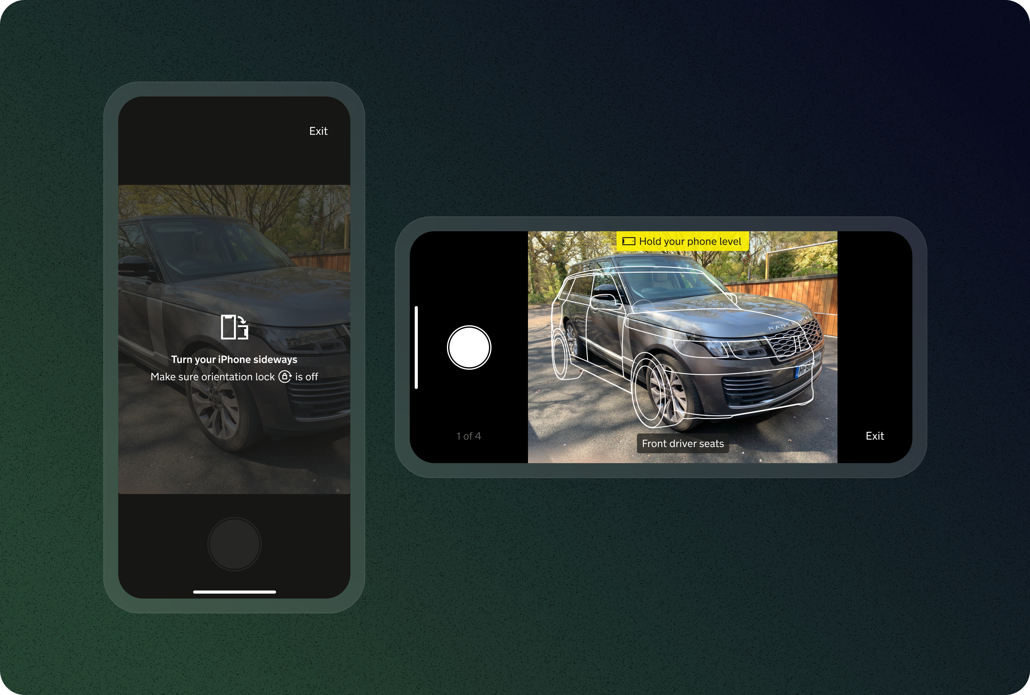 Additional App Clip screens showing the full photo capture flow