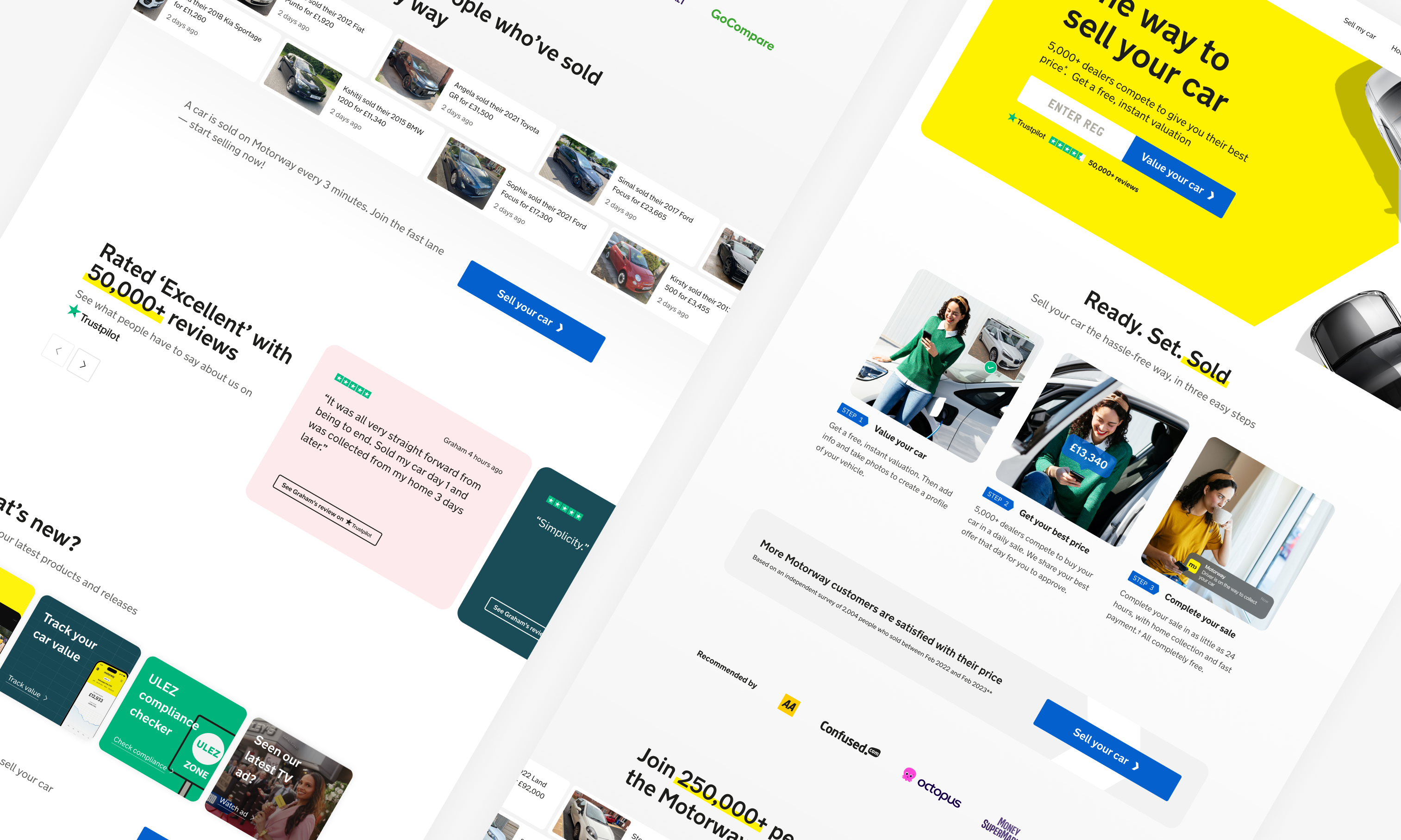 Redesigned Motorway homepage - full desktop view
