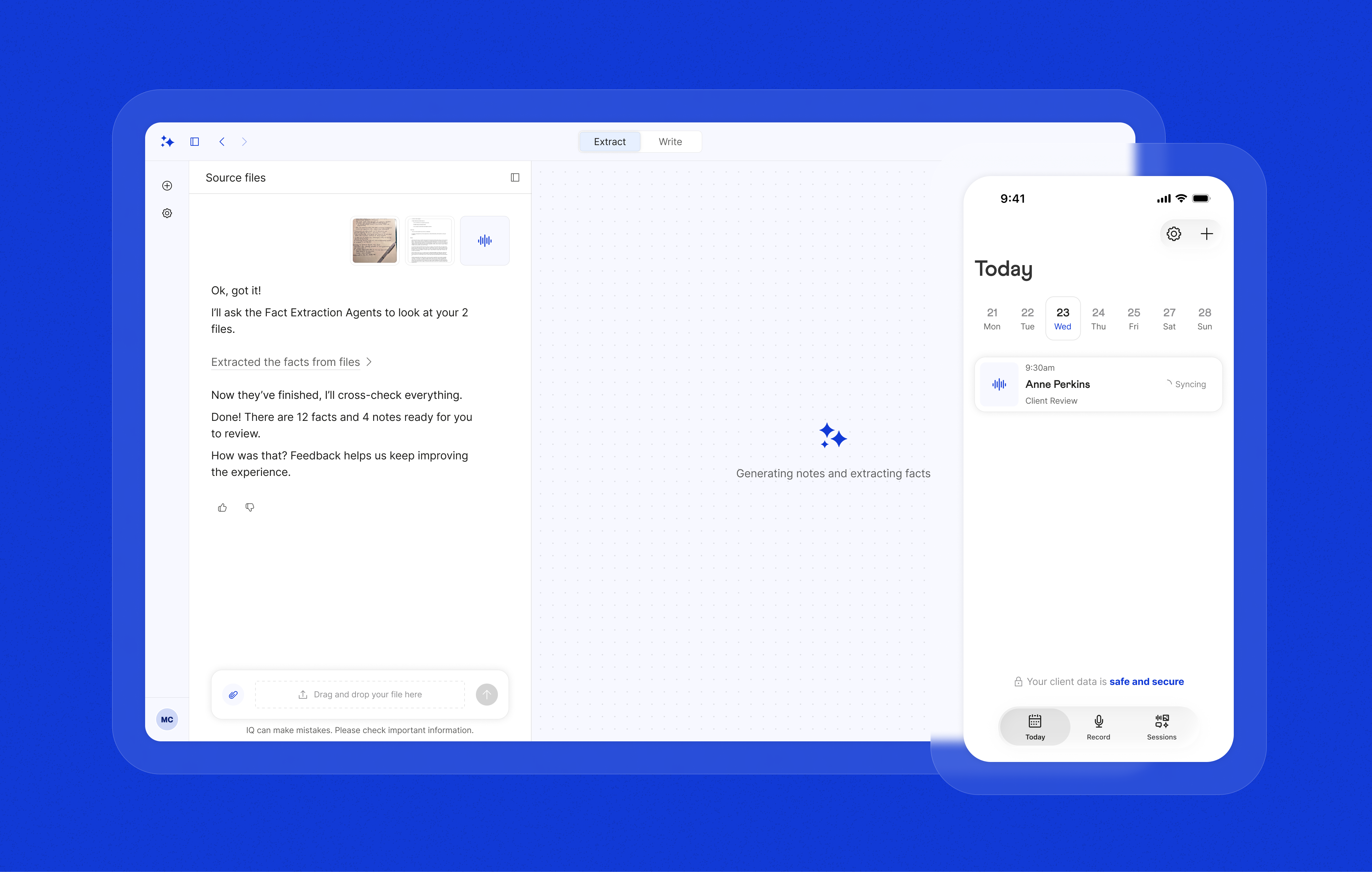 The Intelliflo AI platform: web app factfind extraction alongside the mobile app